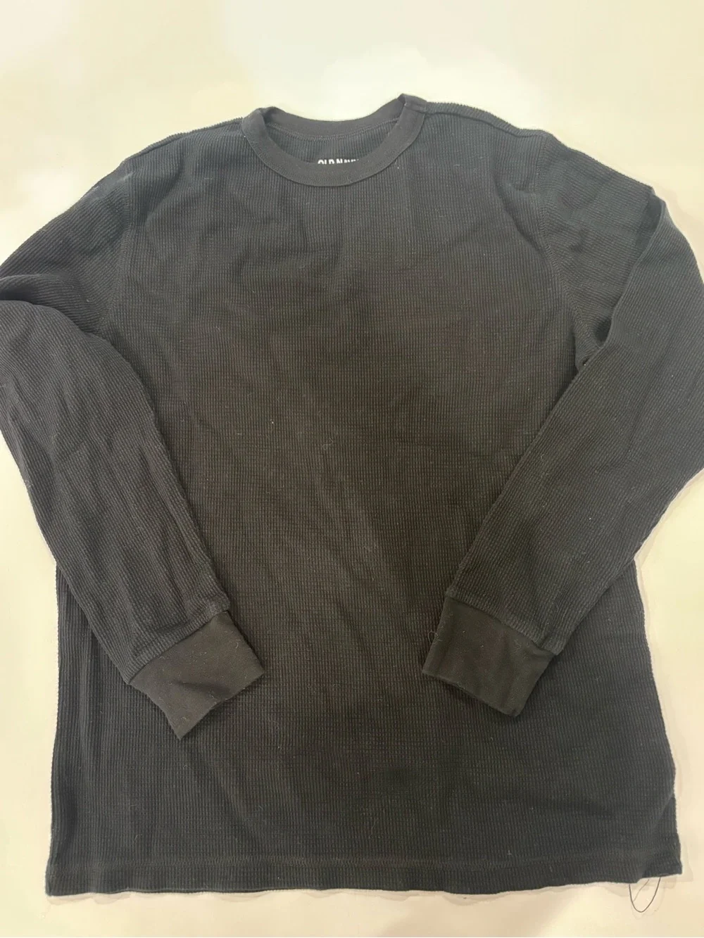 Kids Black Waffle Thermal Long-Sleeve Shirt